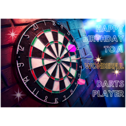 Wenskaart Wonderful Dartplayer