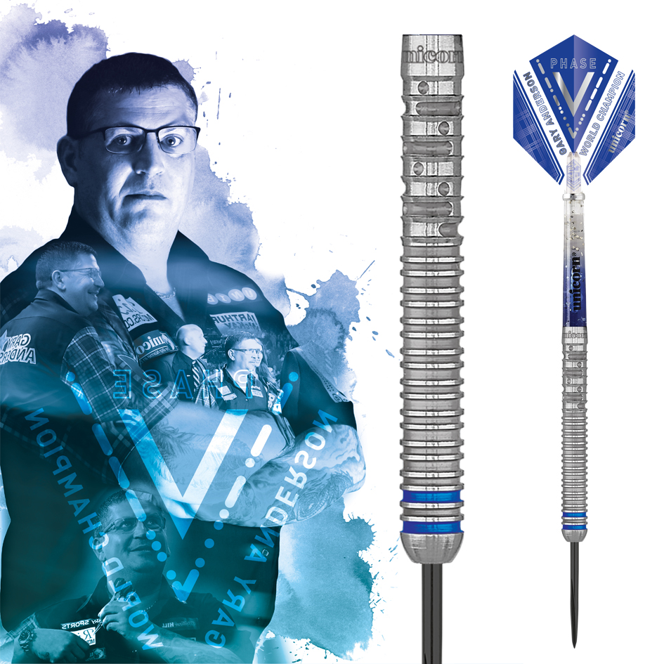 thumbnail image 2 of Unicorn Noir Gary Anderson Phase 5 90% Black Tungsten 18g Soft Tip Darts Set 2 of 14