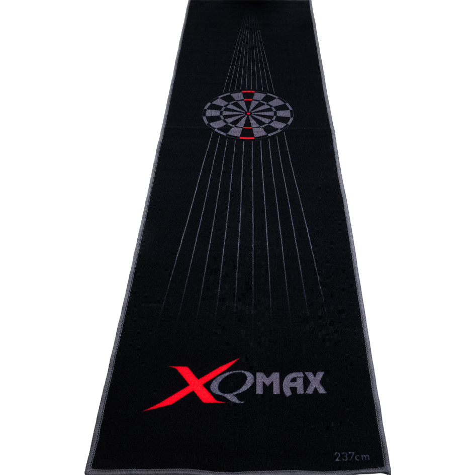 CARPETIA Innovatieve zwarte dartmat met gedrukt dartbord en werplijnen voor ultieme bescherming en precisie, 100 x 285 cm