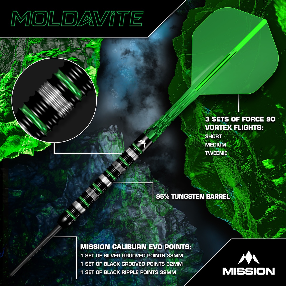 Mission Moldavite 95% Tungsten - Afbeelding 2
