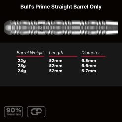 Alternative view of Bull's Prime Straight CP Barrels Only 90% Tungsten