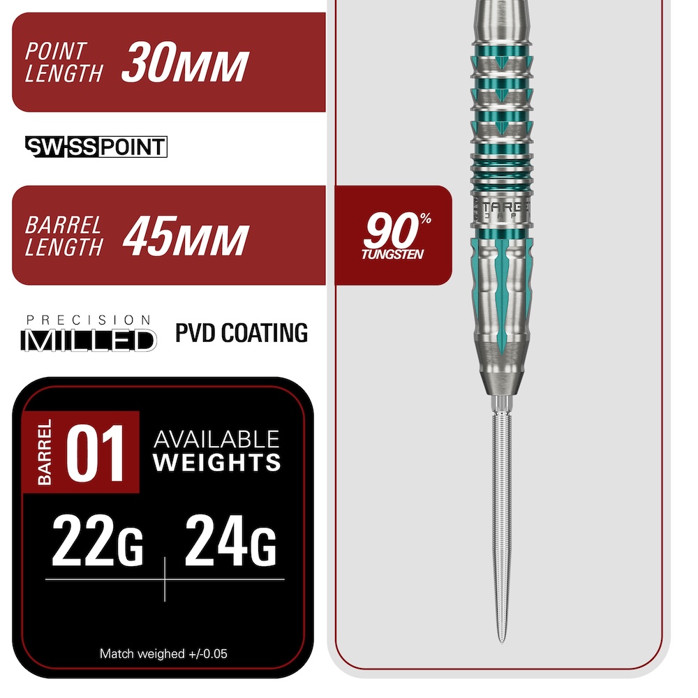 Target Japan Swiss Black Marque Pierce 90% Tungsten - Afbeelding 2