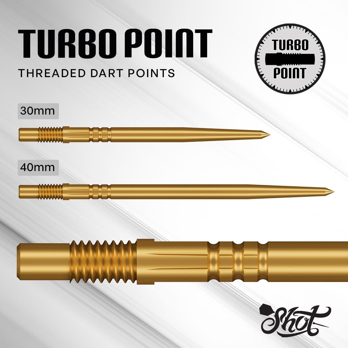 Shot Turbo Steel Tip Points Gold - Afbeelding 2