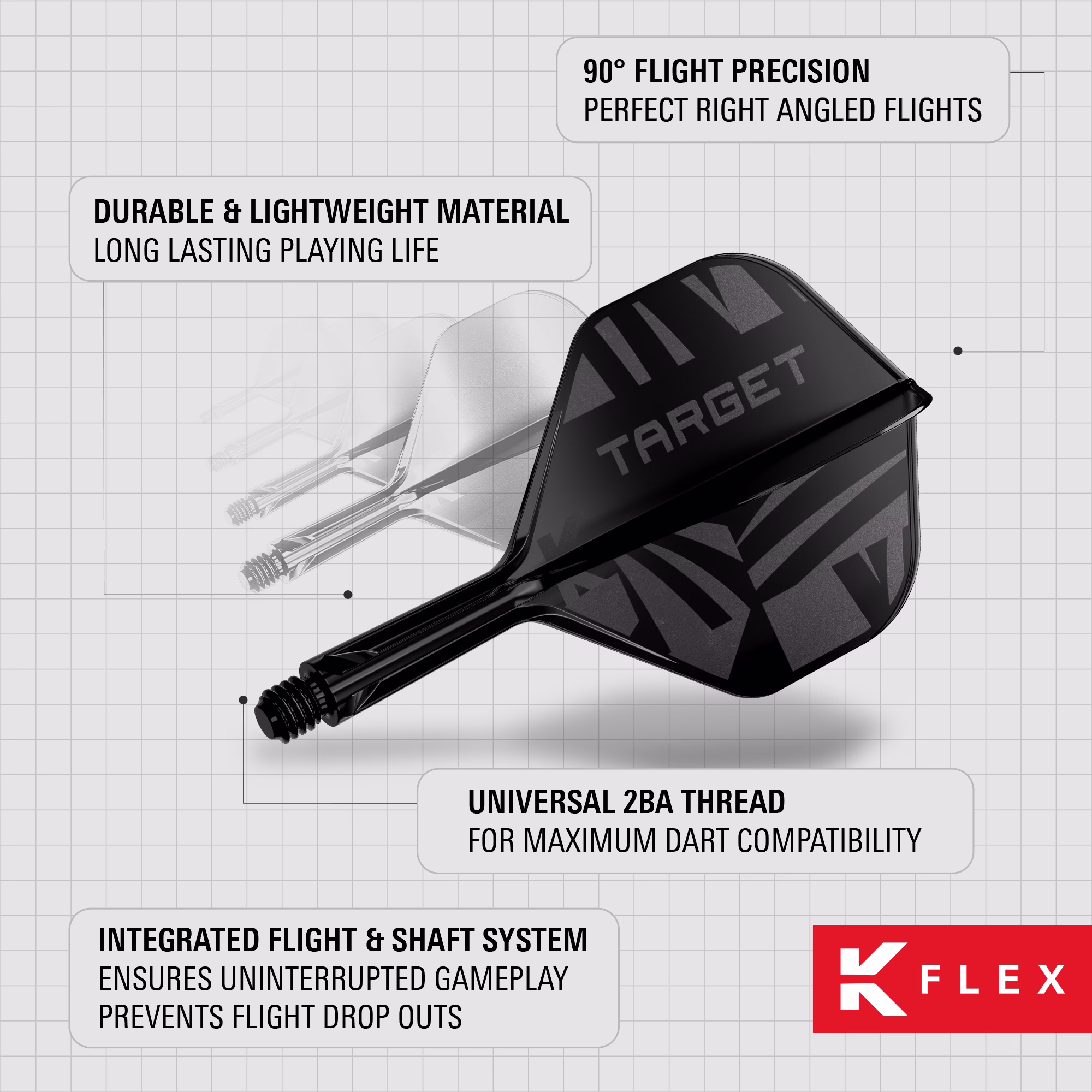 Target K-Flex Logo Flight Black Std.02 - Afbeelding 3