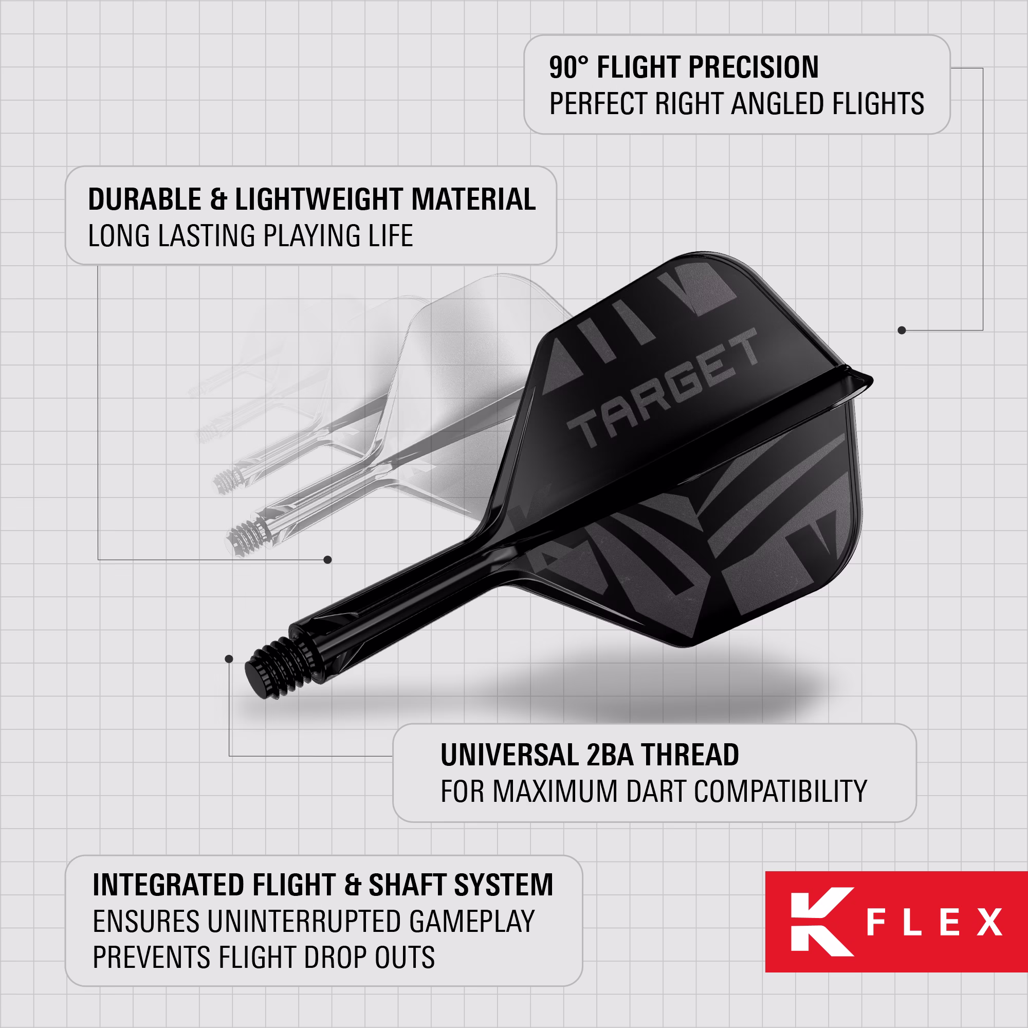 Target K-Flex Logo Flight Black Std.06 - Afbeelding 3