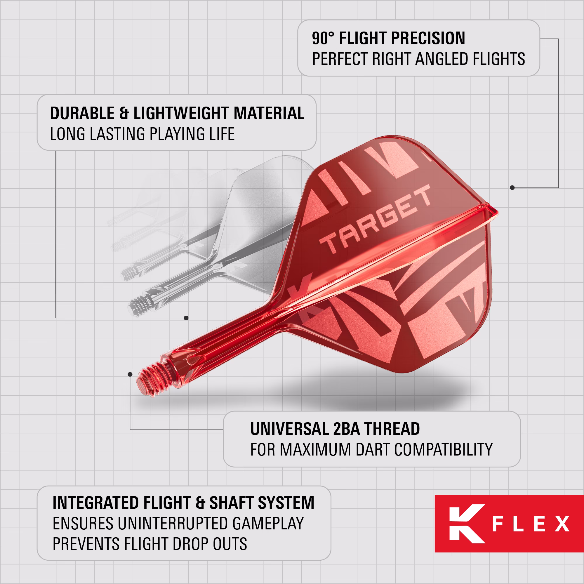 Target K-Flex Logo Flight Red Std.02 - Afbeelding 2