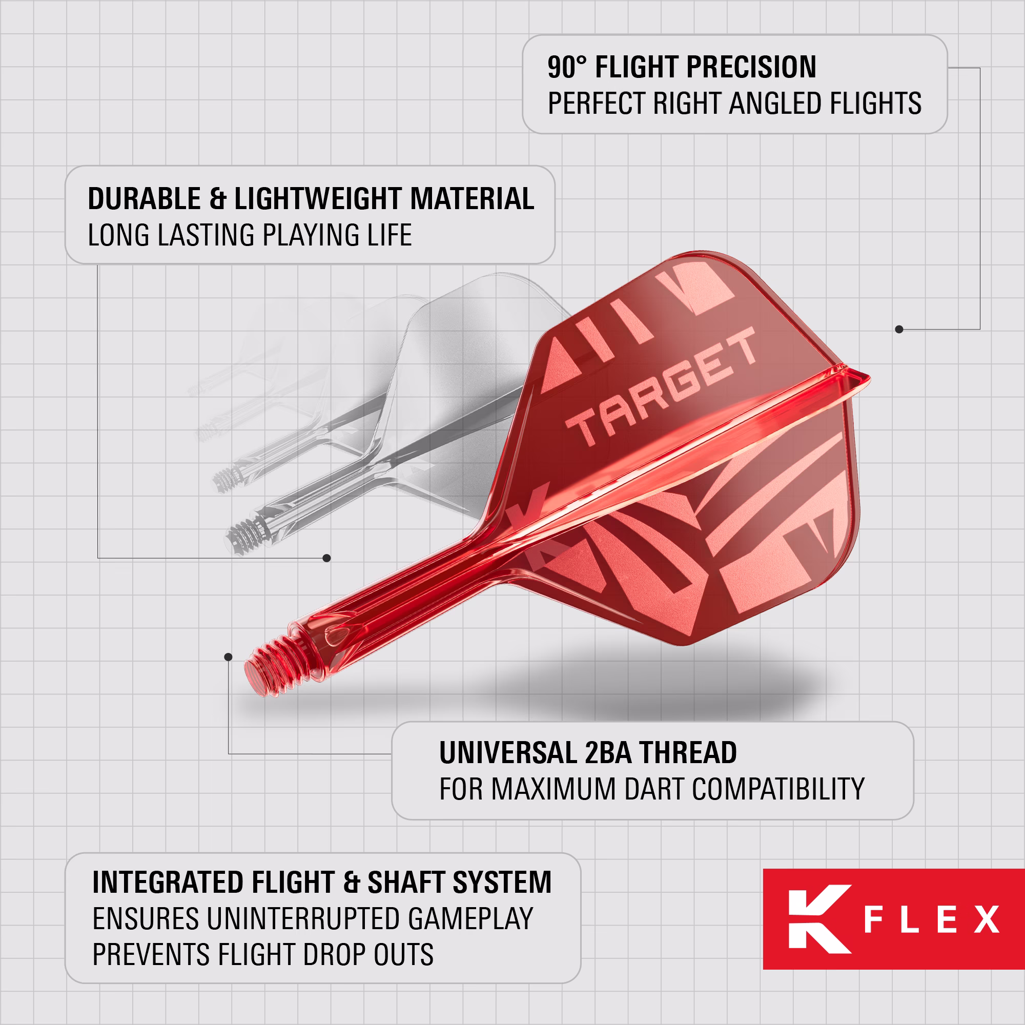 Target K-Flex Logo Flight Red Std.06 - Afbeelding 2